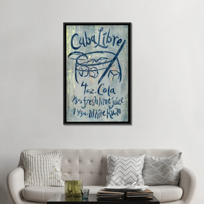 «Cuba Libre Blue», art textuel sur toile
