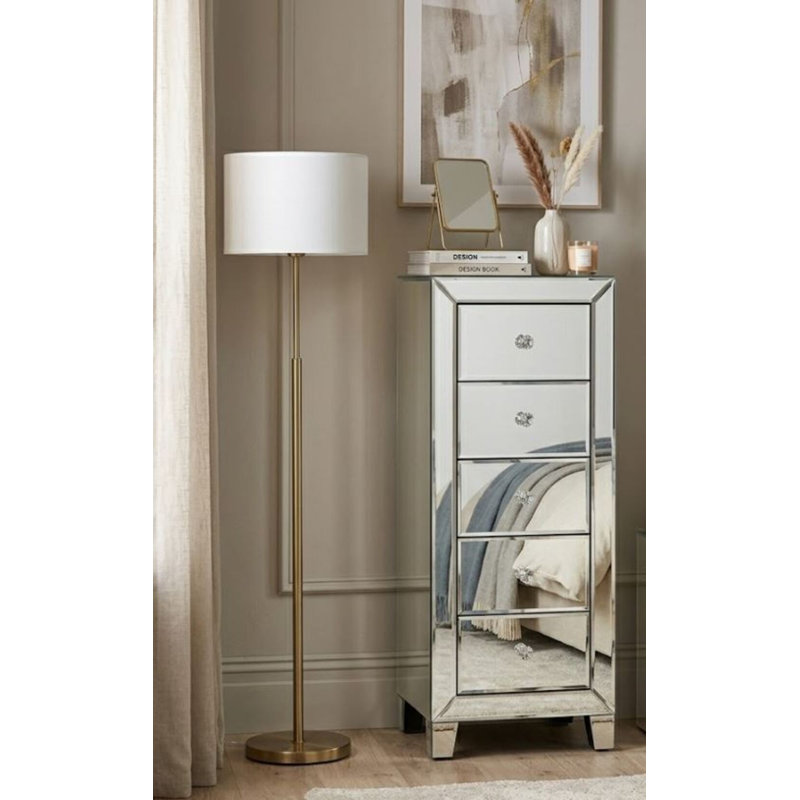 Commode décorative à 5 tiroirs Modern Mirror - Armoire de rangement Hutchins pour chambre à coucher, salon ou couloir