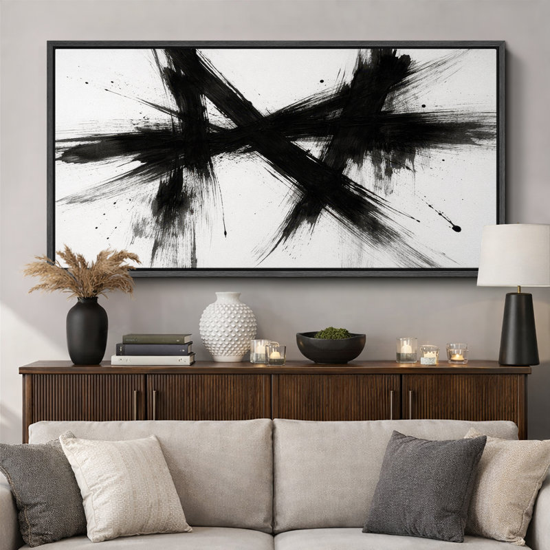 «Dark Forest», art abstrait, images de salon contemporain, impression sur toile encadrée, H 30 po x l 60 po x P 1,5 po
