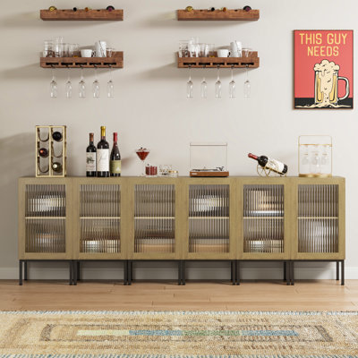 Wine Cabinet Set With 6 Doors