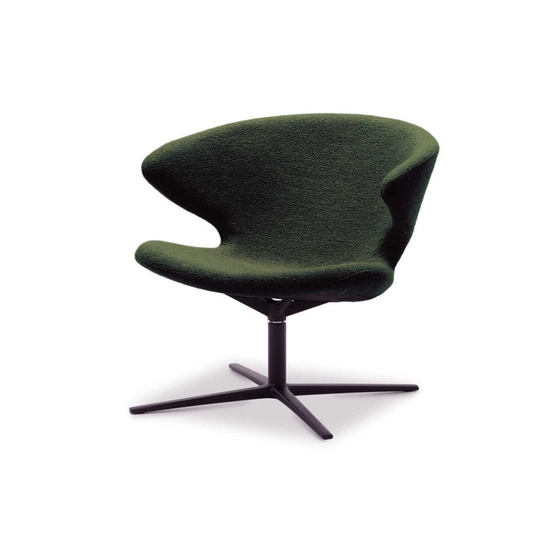 Ella Lounge Chair / Swivel, Moss, Black