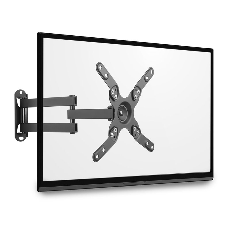 Black Steel Full-Motion TV Wall Mount for 17-55 inch Screens