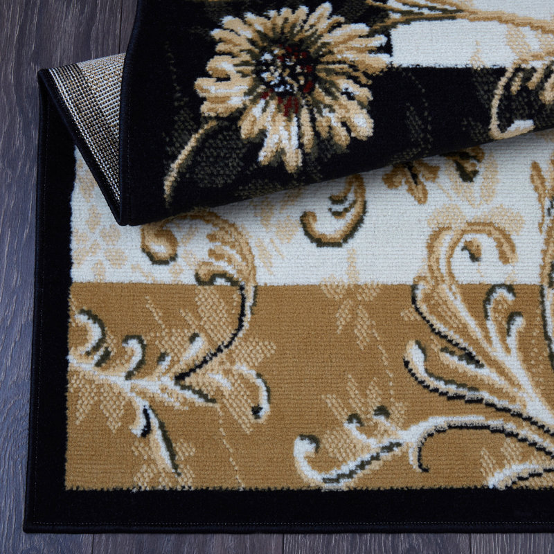 Gossard Floral Indoor Rug, Rectangle 3'7" x 5'2"