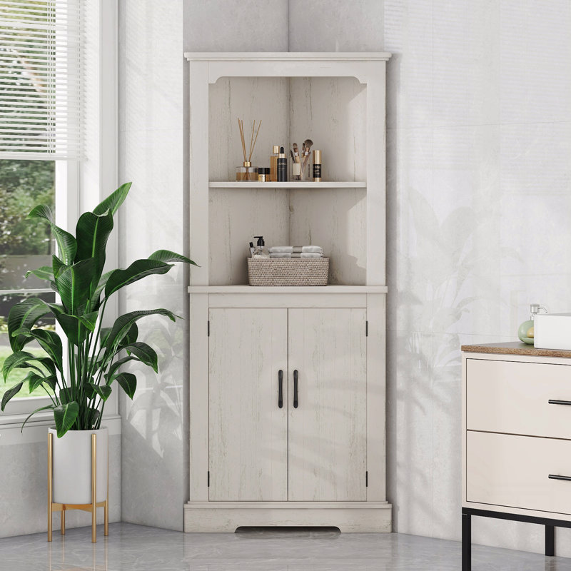 Grande armoire d'angle avec portes, Beige