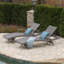 Chaise longue en osier crème