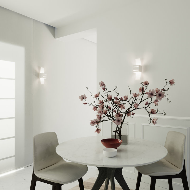 Loreto Plastic Flush Mounted Sconce, White