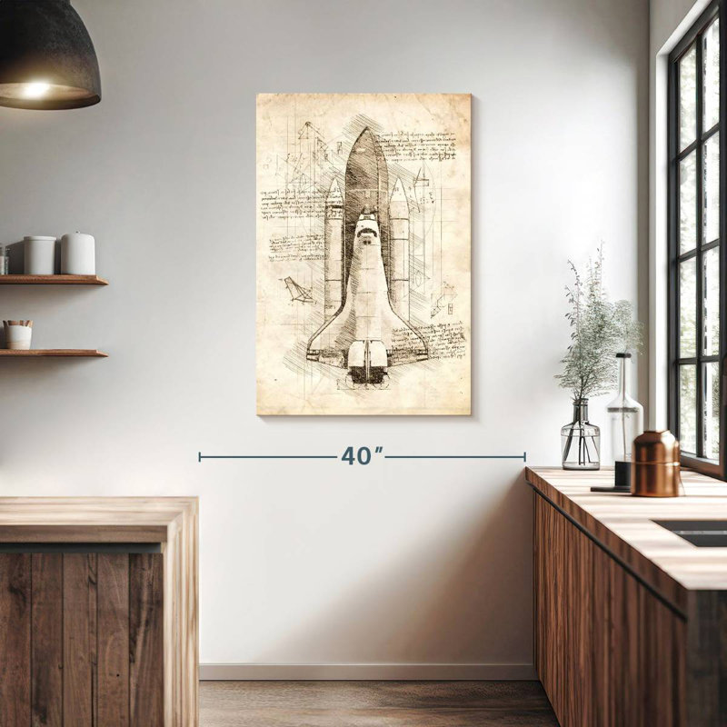 Oberle Space Shuttle Blueprint, 39" H x 26" W