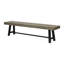 Banc en bois gris pour créer un espace d'équilibre extérieur