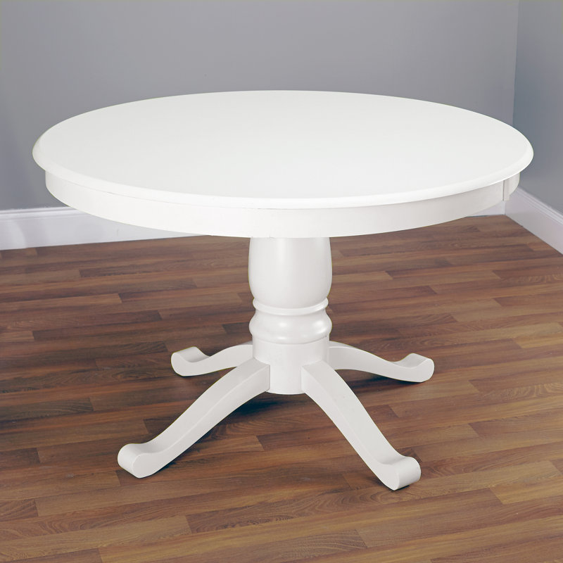 Josanna Round Solid Wood Base Dining Table, White