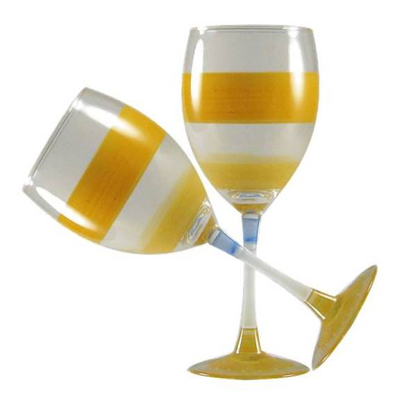 Verre à vin blanc Cottage Retro Stripe, Orange