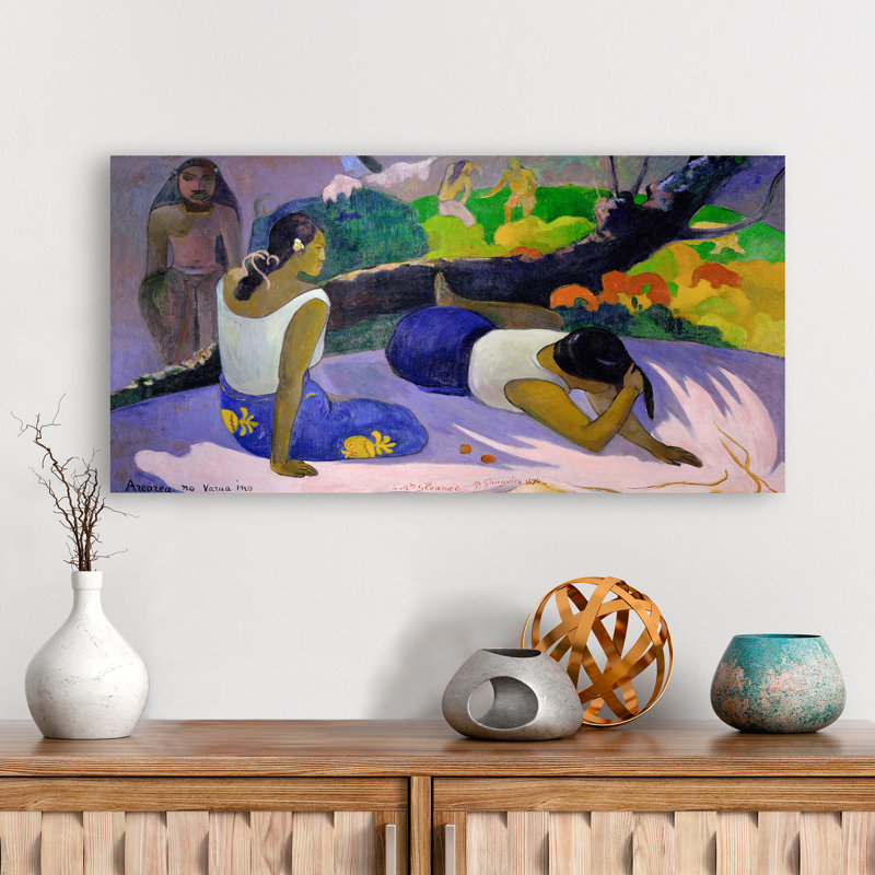 Arearea No Vareua Ino by Paul Gauguin - No Frame Print on Canvas, 50cm H x 100cm W x 4cm D