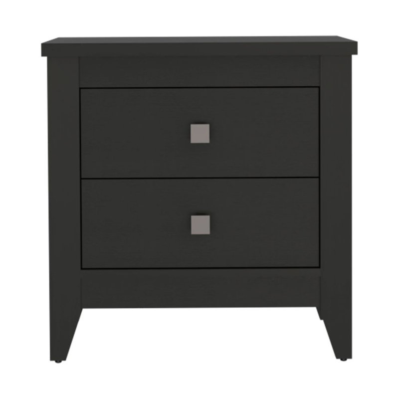 Nightstand, End Table, Side Table Two Drawers, Four Legs