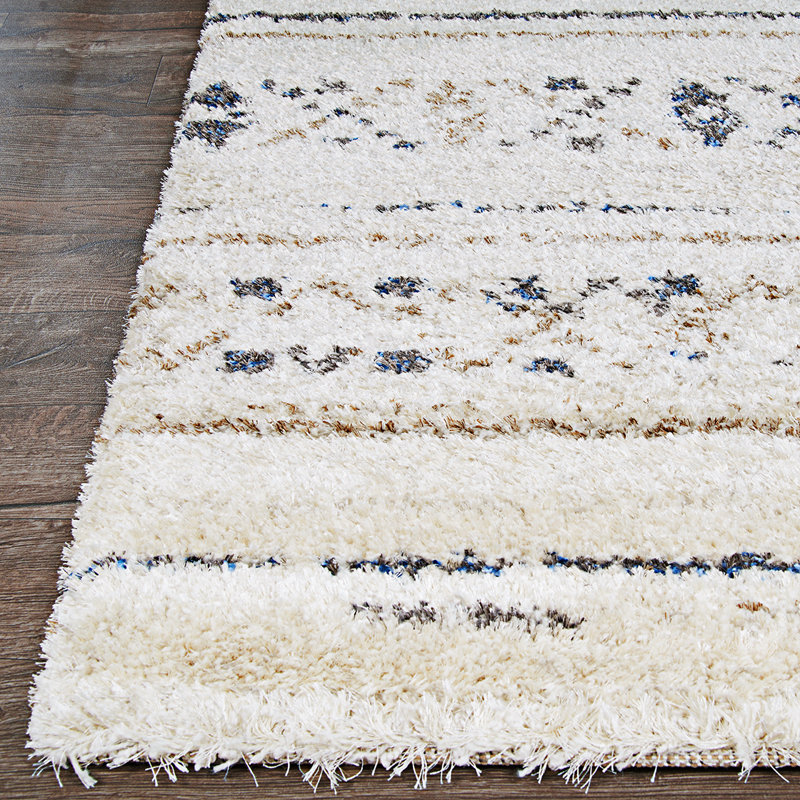 Tapis géométrique ivoire / bleu marine / taupe Becton, Rectangle 3 pi 11 po x 5 pi 6 po