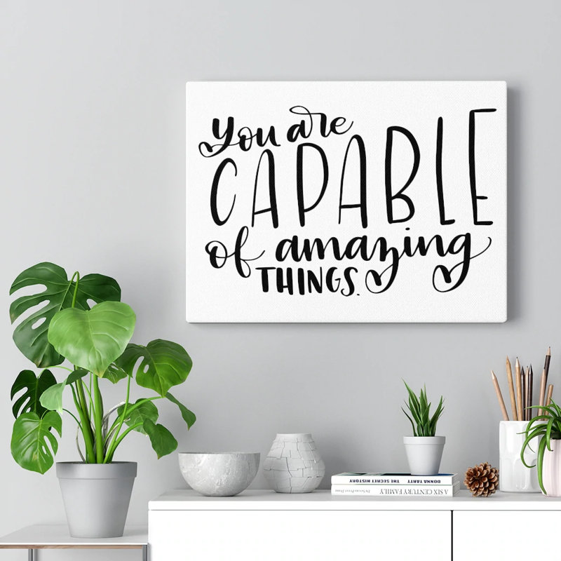Citation inspirante, «You are capable», art mural, H 12 po x l 16 po