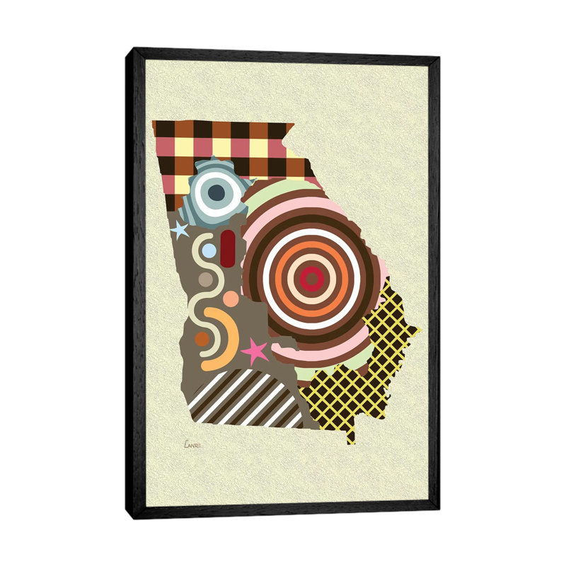 Georgia State - Print on Canvas, Black Floater Framed, 101.6cm H x 66.04cm W x 3.81cm D