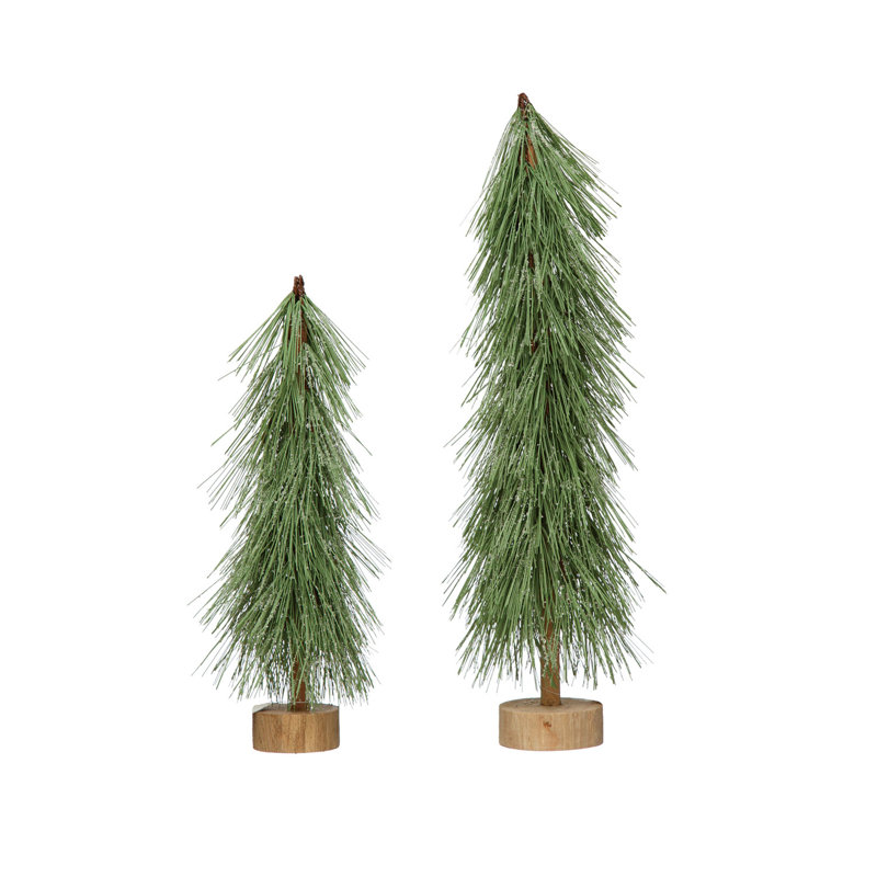 Plastic Tree with Wood Base