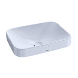 Arvina™ Vitreous China Rectangular Vessel Bathroom Sink with Overflow