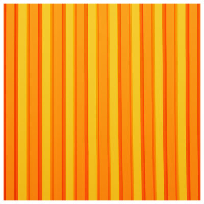 Tapisserie murale orange à rayures jaunes - Décoration murale rayée