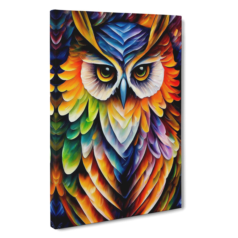 Portrait Of A Long Eared Owl No.1 - Wrapped Canvas Print, 50cm H x 35cm W x 3cm D