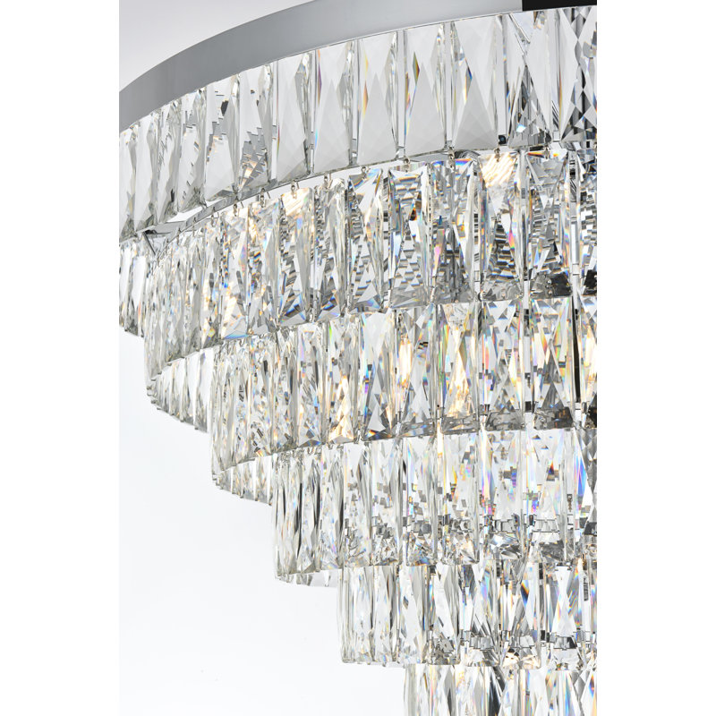 Lustre rond 36 pouces Iva, Chrome chrome