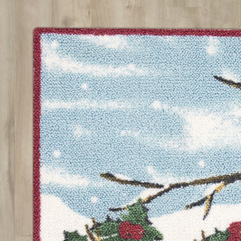 Tapis bleu / rouge Bryson, Rectangle 1 pi 5 po x 2 pi 4 po