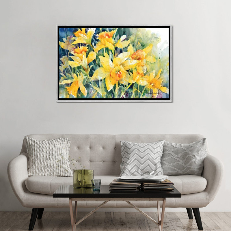 «Daffodil Party» par Annelein Beukenkamp - reproduction d'art, Aucun mat, H 32 po x l 48 po x 1,5 po