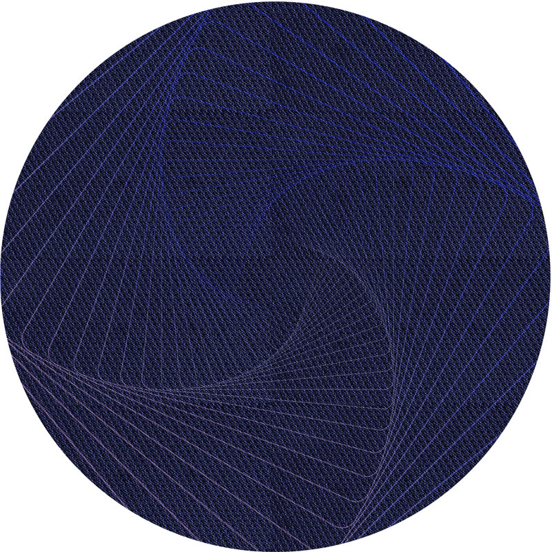 Tapis géométrique bleu marine, Rond 3 pi