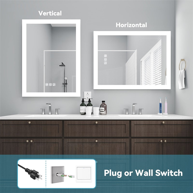 Miroir de salle de bain Bright, 27,63 po x 35,98 po