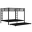 Metal Bunk Bed with Trundle, Black-114313891