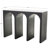 Vesel Cole And Grey Wood Art Deco Arched Cutout Console Table With White Marble Tabletop