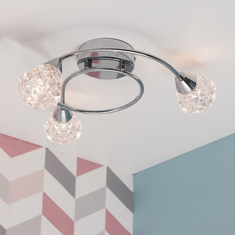 Goodson Glass Semi Flush Mount, With Bulb