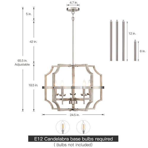 One Allium Way® Phelps 5 - Light Dimmable Chandelier & Reviews | Wayfair