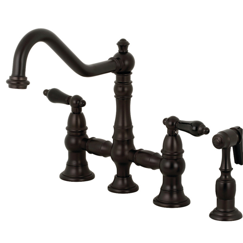 Robinet de pont de cuisine avec jet latéral Duchess, Bronze huilé