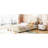 Beige Twin Daybed With Appealing Classic Stripe Headboard - Hardware For Stability In Pleasant Construction A Long-Term And Stylish Bedroom-446708440