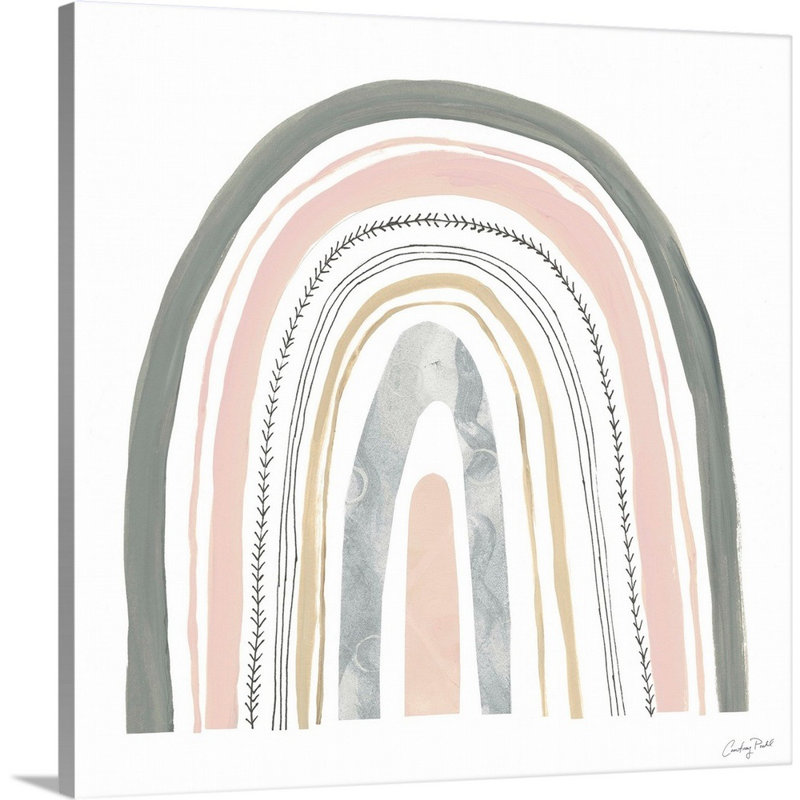 Reproduction d’art sur toile, "Boho Rainbow II" par Courtney Prahl, H 24 po x l 24 po x P 1,25 po, Toile tendue