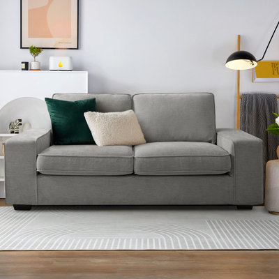 Saidee 71.25" Chenille Square Arm Loveseat Sofa, 2 Seater Small Sofa Couch, Removable Sofa Cover, Easy to Install