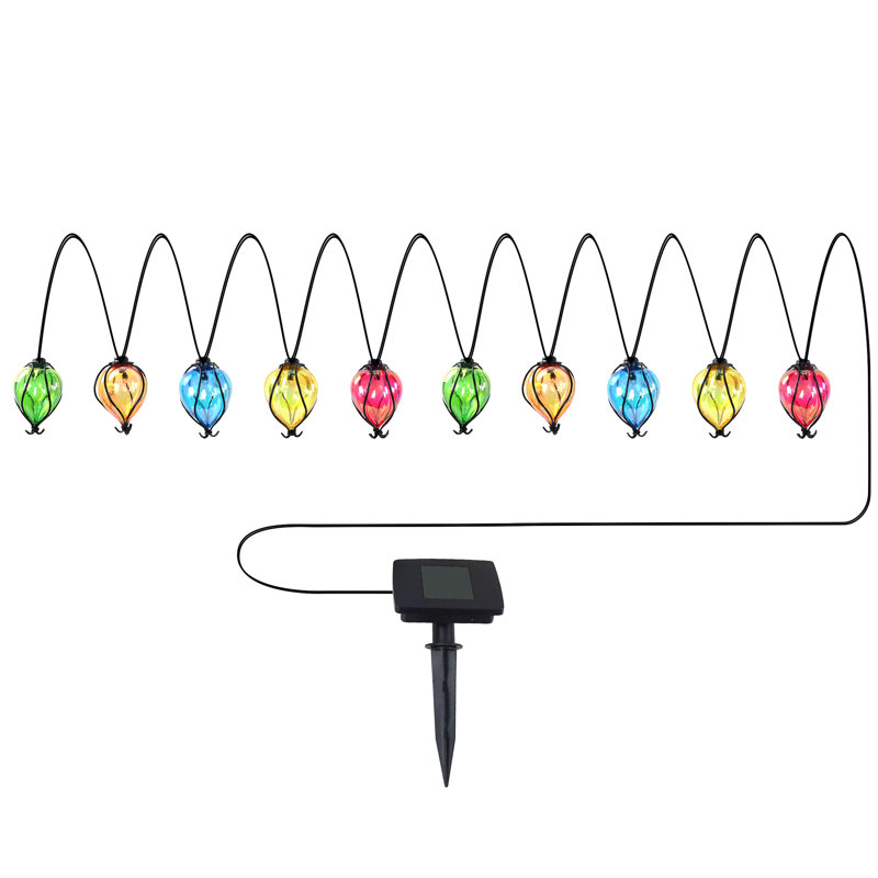 116.5" Long Solar Hot Air Balloons LED String Lights