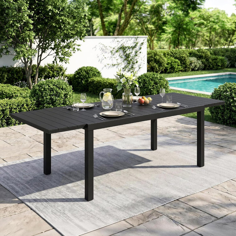 Extendable Outdoor Dining Table ,, Black