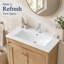 Lavabo de salle de bain en céramique blanche de 30 po, convient à un meuble-lavabo de 30 po, trou de robinet pré-percé, design minimaliste moderne, durable et facile à nettoyer-132835540