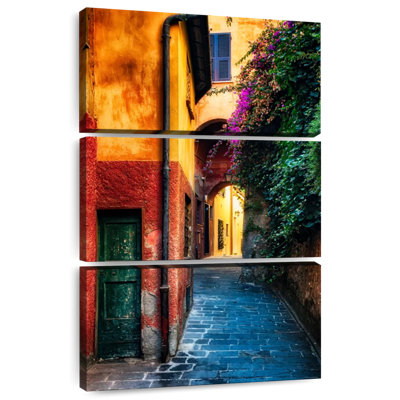 Sireci Narrow Street With Bougainvillea Flowers