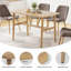 Table de salle à manger rectangulaire en bois pour la famille et les amis, avec une structure en métal robuste, idéale pour diverses réunions et une utilisation quotidienne