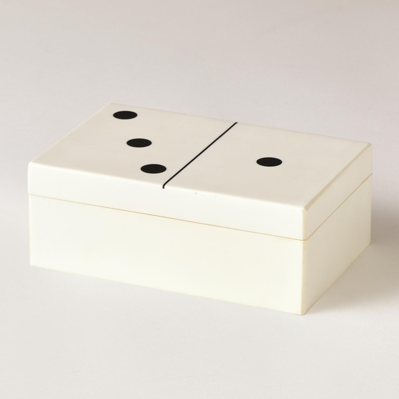 Resin Decorative Box, 2.75" H x 7.5" W x 5" D, White