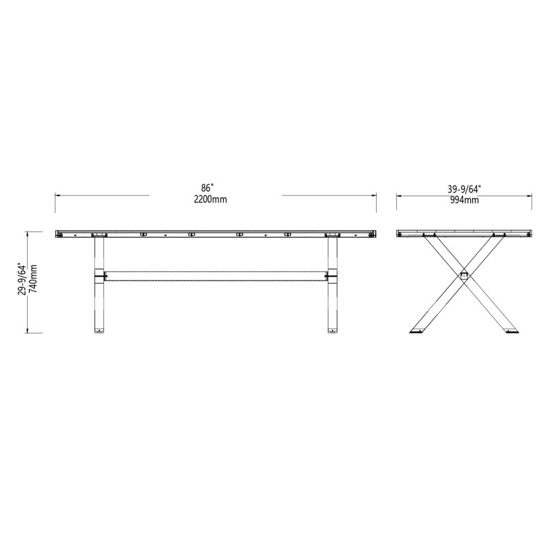 Table de barbecue en aluminium 86 po., 86 po, Fumée blanche islandaise