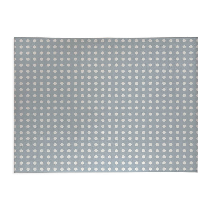 Tapis de cuisine léger et antidérapant Dot Doted, Rectangle 5 pi x 7 pi, Bleu ardoise
