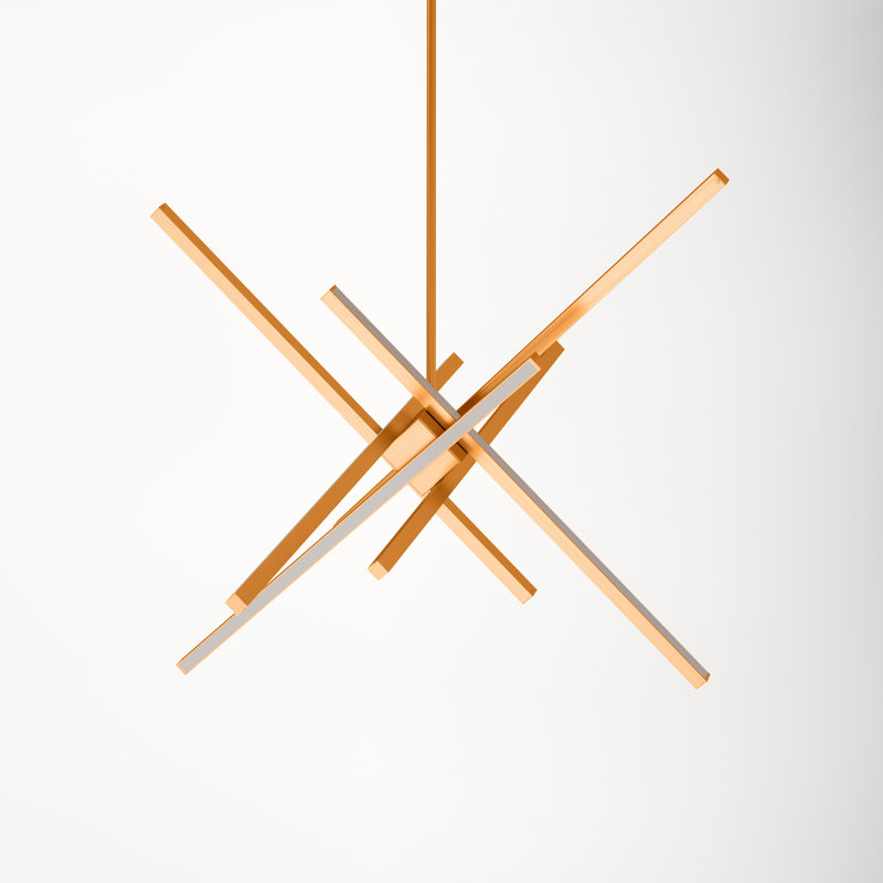 Rochelle 6-Light Chandelier, Aged Brass, 39"