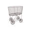 Chariot à linge roulant en métal avec support-44653267