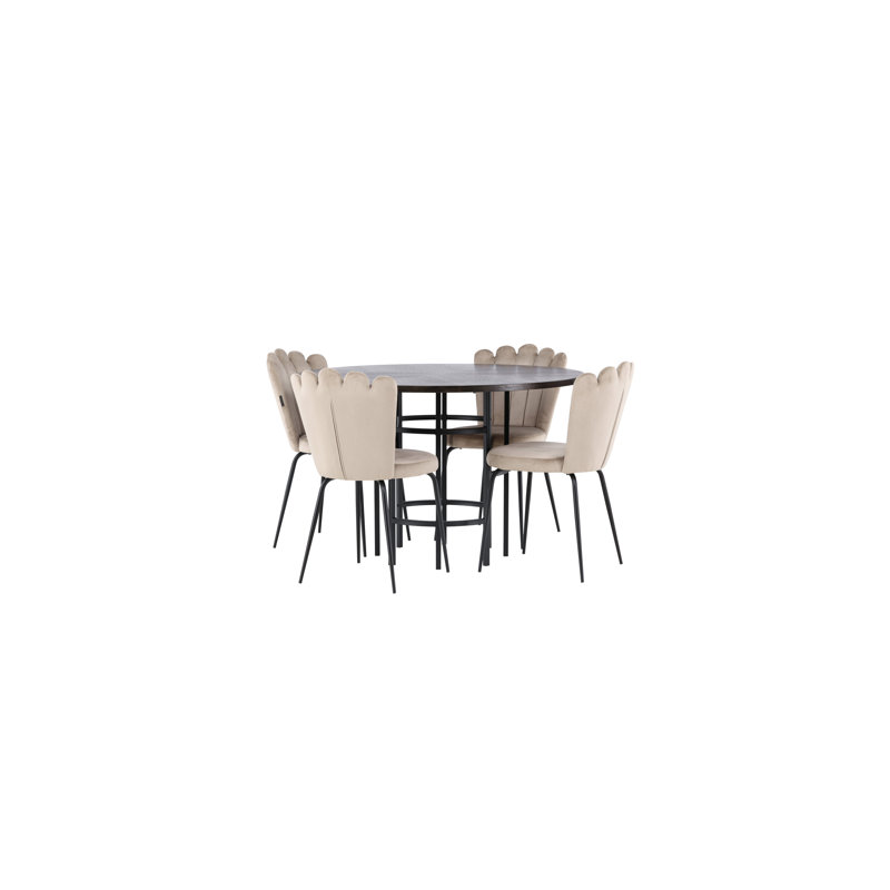 Vinton 4 - Person Dining Set, Brown