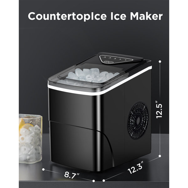 Silonn SLIM01B Ice Maker Countertop 9 Cubes Ready in 6 Mins Self Cleaning