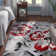 Rooshi Floral Gray/Red Area Rug