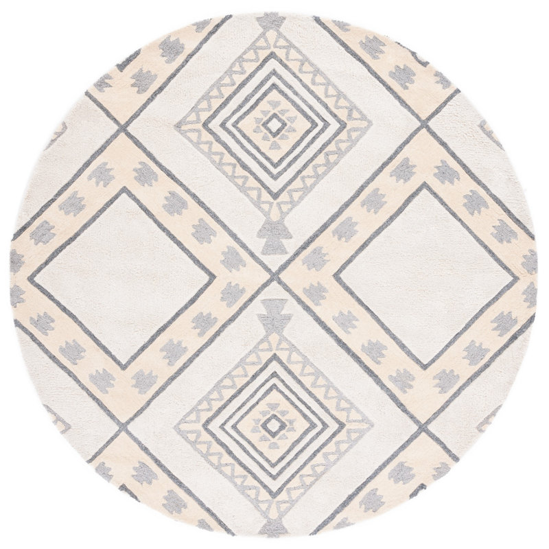 Powell Hand Tufted Performance Southwestern Rug, Round 7'